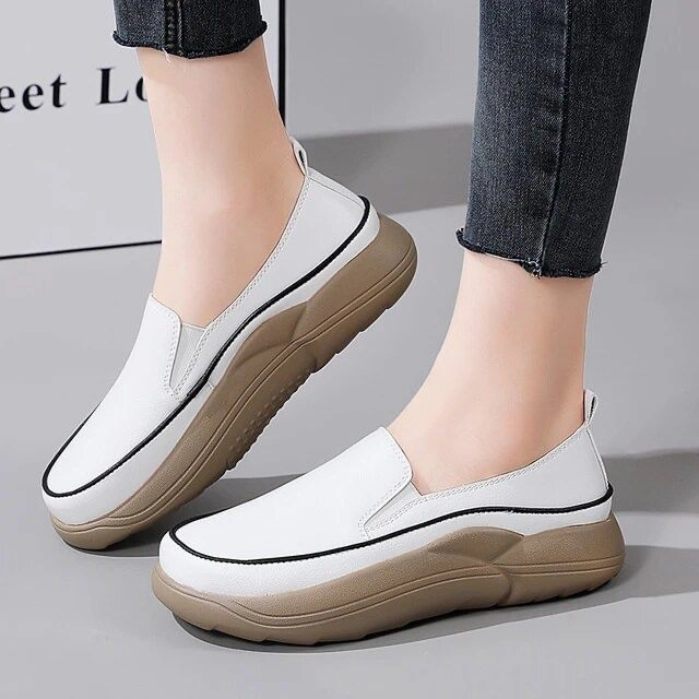 Women's Flats Loafers Breathable Moccasins Boat Shoes 31661 Slip On Dress Loafers
