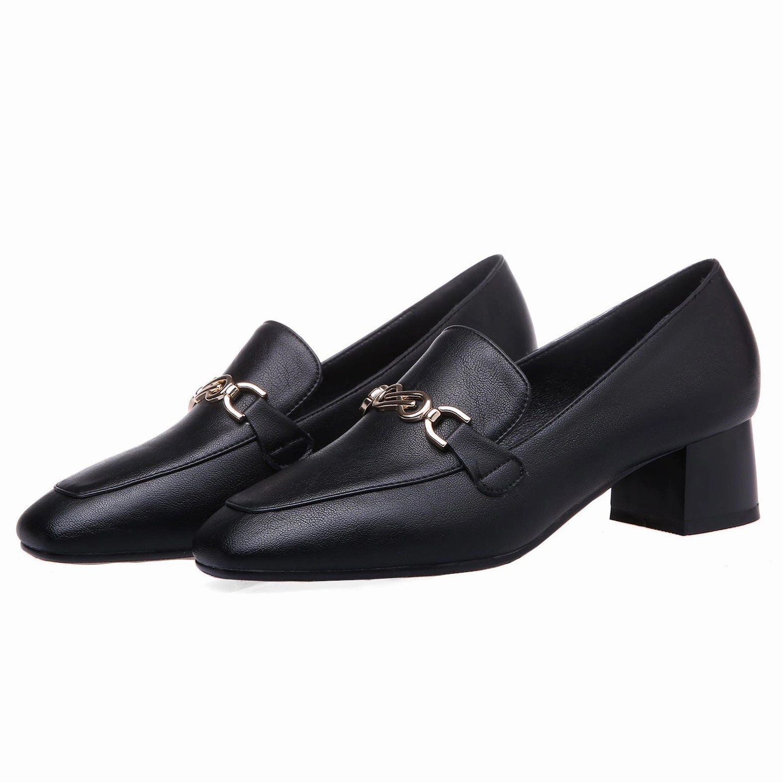 Driving Penny Loafers Metal Chunky Low-heel Loafers Shoes for Women