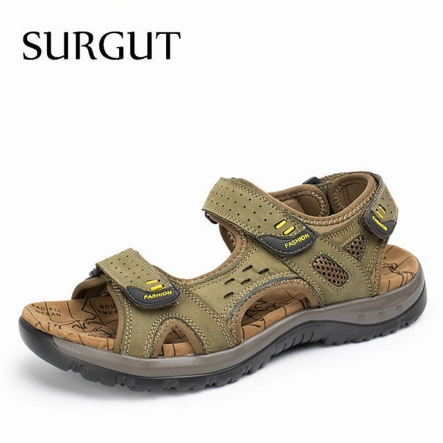 Portugal Slippers SURGUT Hot Sale New Fashion Summer Leisure Beach Men Shoes High Quality Leather Sandals The Big Yards Men's Sandals Size 38-48