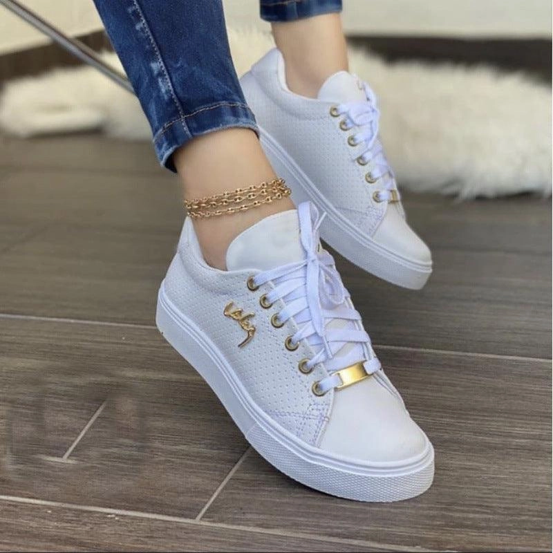 Flat Wedding Shoes Open Toe Breathable Lace Up Women Flat Sneakers - Shoes for Girls