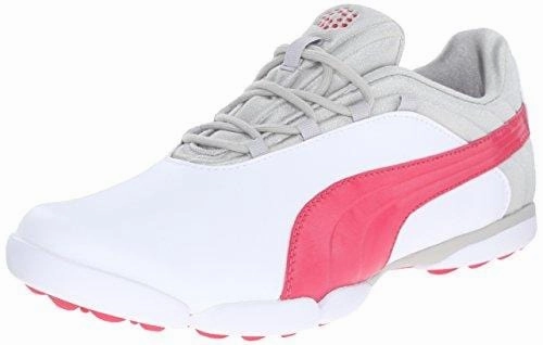 PUMA Women's sunnylite v2 Golf Shoe, White/Rose Red/Gray, 8 M US Asics Shoes Pure Silver