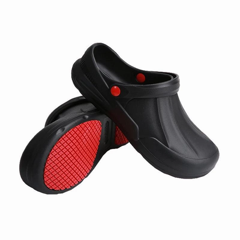 Flat Slip Resistant Shoes Nonslip Chef Shoes For Men Garden Shoes Kitchen Medical Shoes Surgical Nurse Clogs Waterproof Rubber Sandals Plus Size 47 48