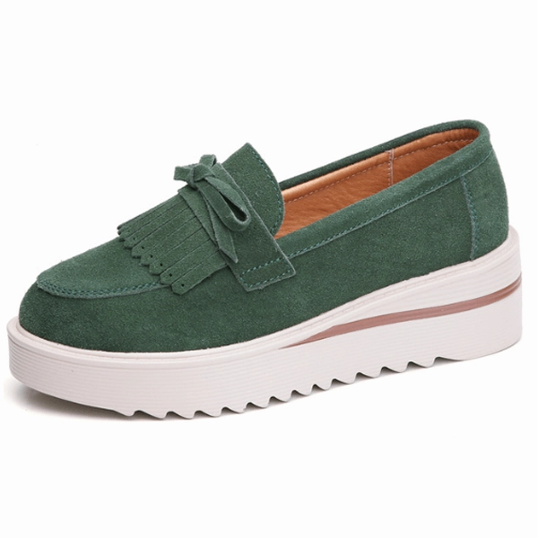 Comfy Slip-On Suede Tassel Platform Shoes Most Comfortable Smart Casual Shoes