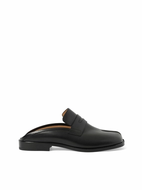 Tabi Loafer Mule in Black Santoni Loafers