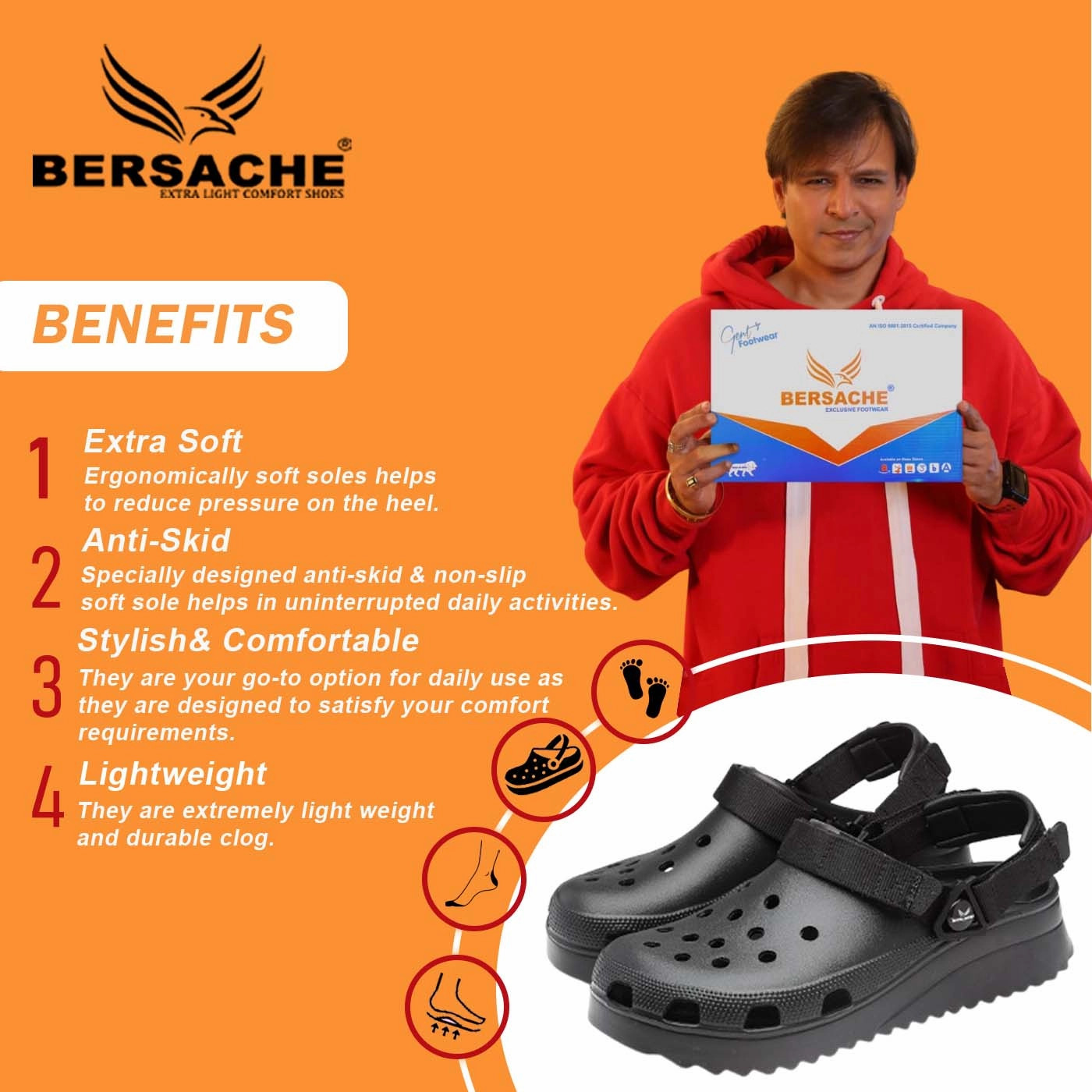 Bersache Extra Soft Classic Casual with  Regular wear with Ultra Soft & Flexibility Technology Clog's for Men's & Boy's (6137-Black) Sheepskin Slippers Australia