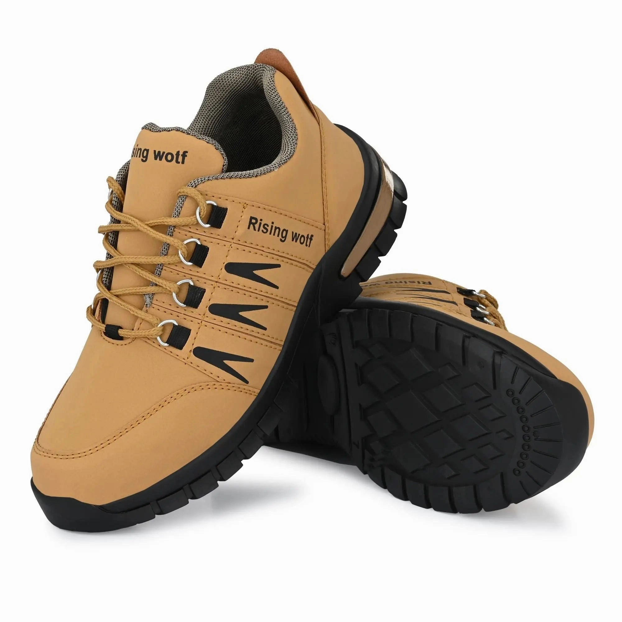 Synthetic Leather Lightweight Leather Shoes for Men Beige Color Casual Slip On Tennis Shoes