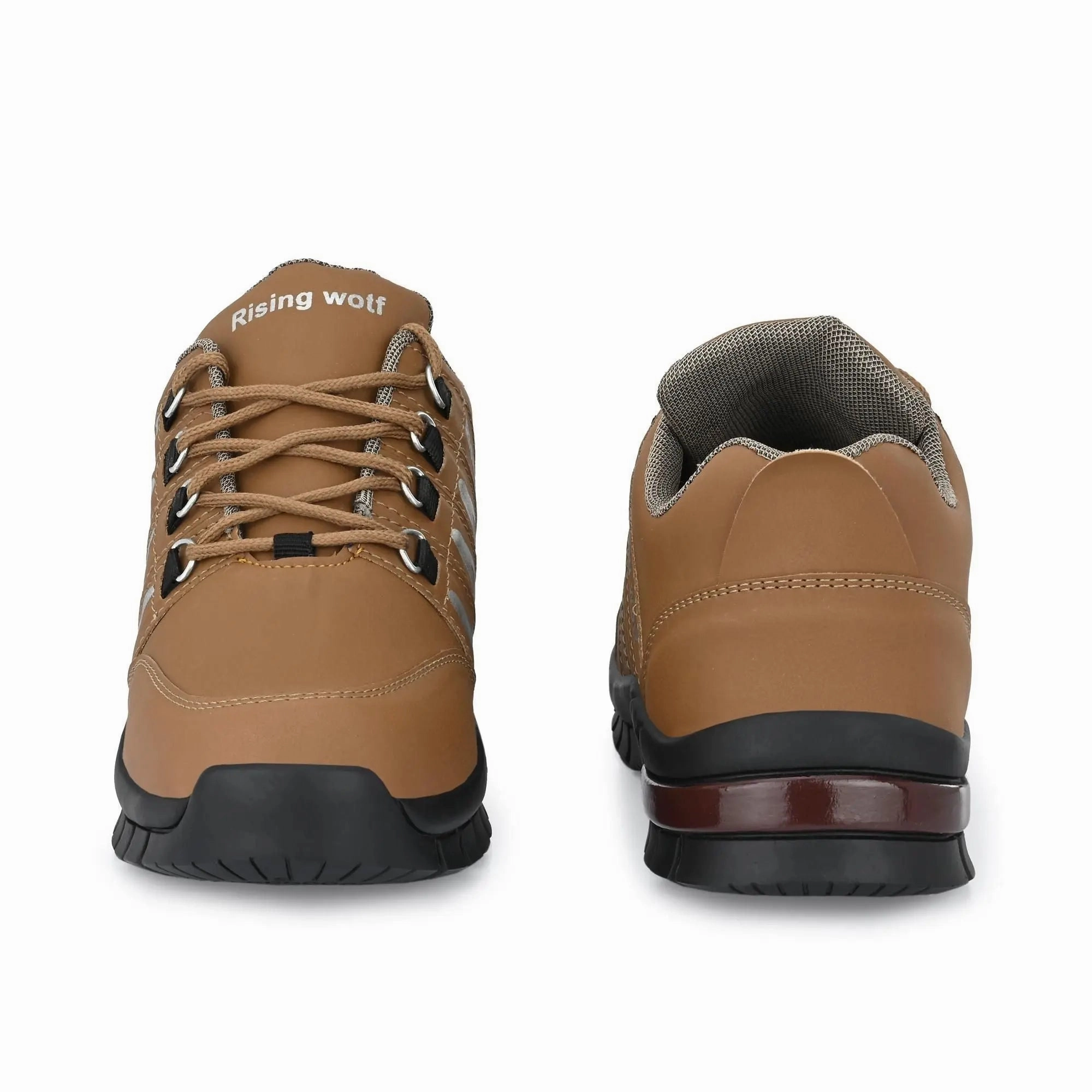 Synthetic Leather Lightweight Leather Shoes for Men Brown Color Dept Casual Shoes