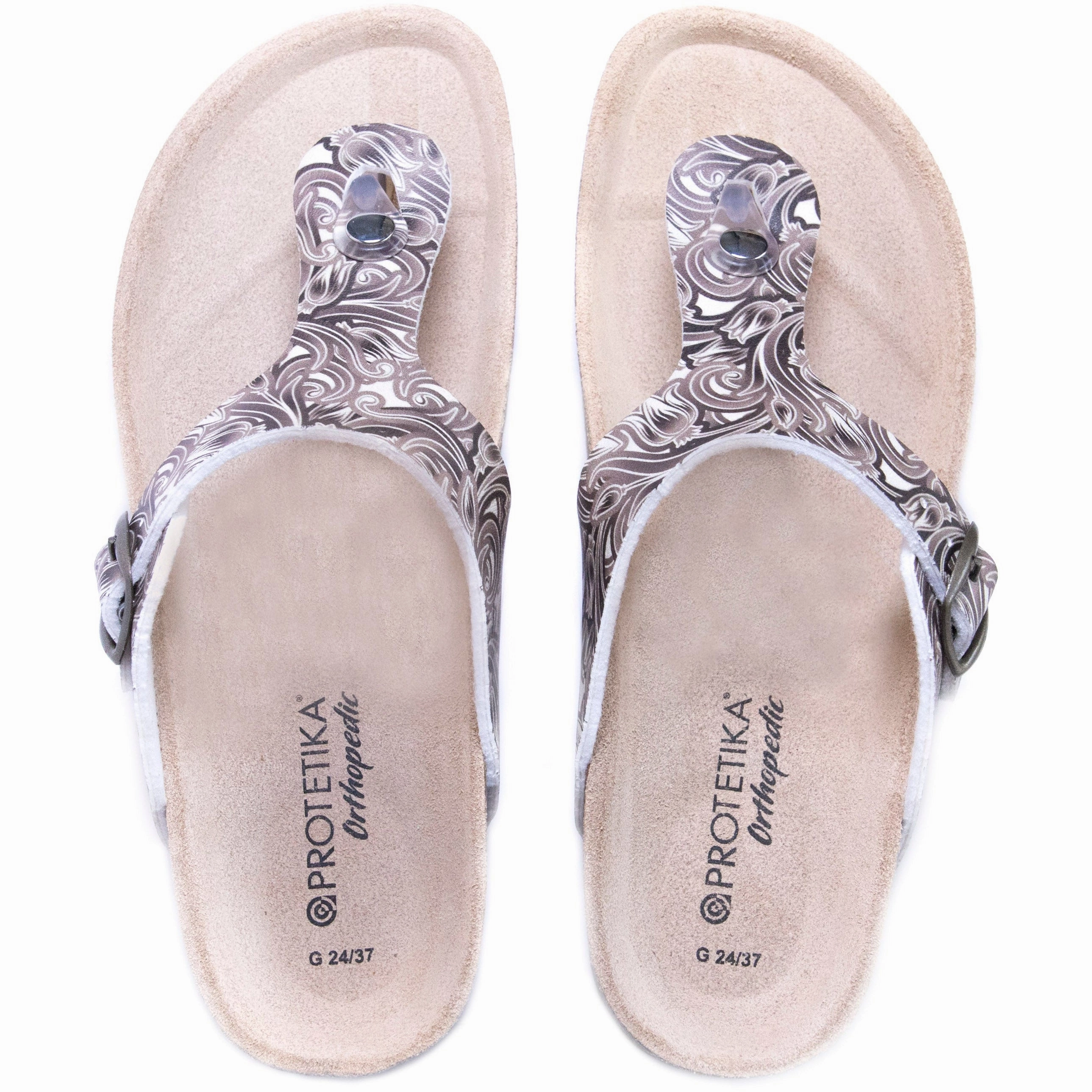 T96: colour 40 - white brown ladies orthotic sandals Flat Trail Shoes