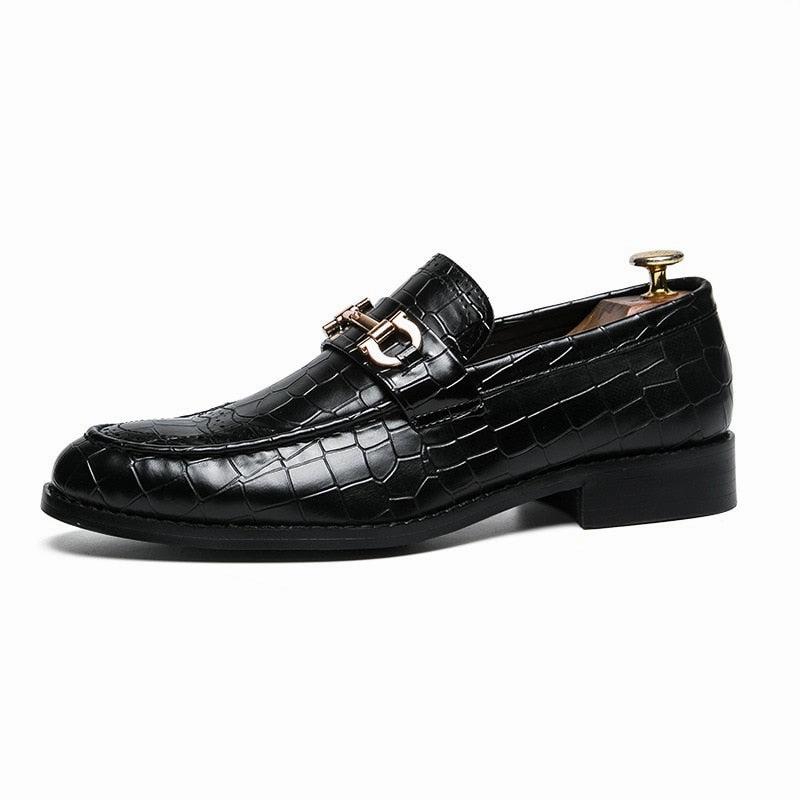 Tamer - Men's Italian Style Alligator print  Loafers with horsebit decoration Loake Brighton Tassel Loafers
