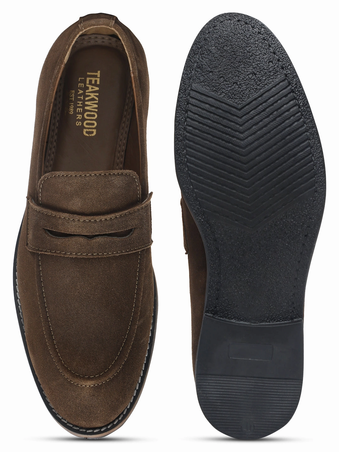 Teakwood Leather Men Solid Round-Toe Olive Loafers Targhee 3 Oxford Casual Hiking Shoes