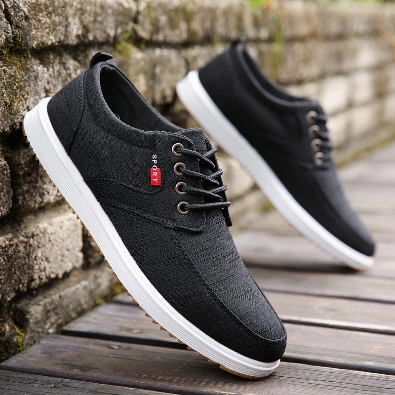 Men Casual Shoes Summer Canvas Shoes Men Breathable Casual Canvas Men Shoes Walking Men Shoes Home Factory sales Casual Shoe Laces