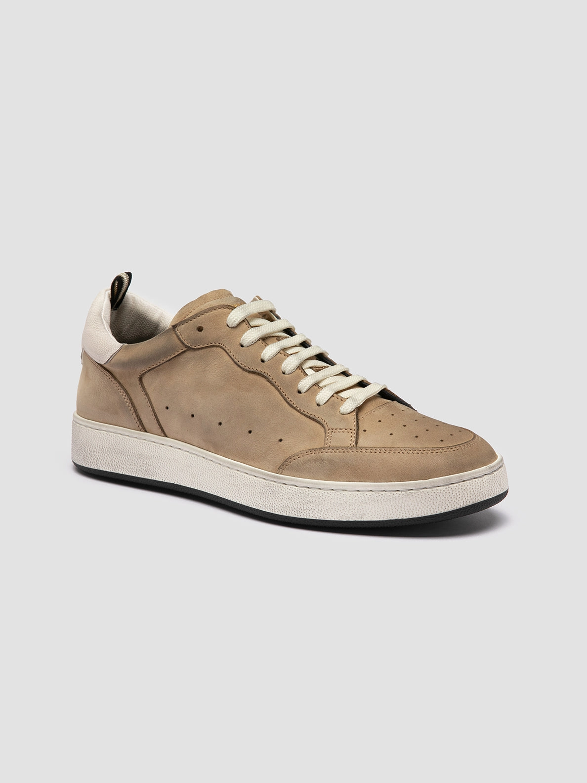 THE ANSWER 002 - Beige Leather and Suede Low Top Sneakers Shu Shop Sneakers