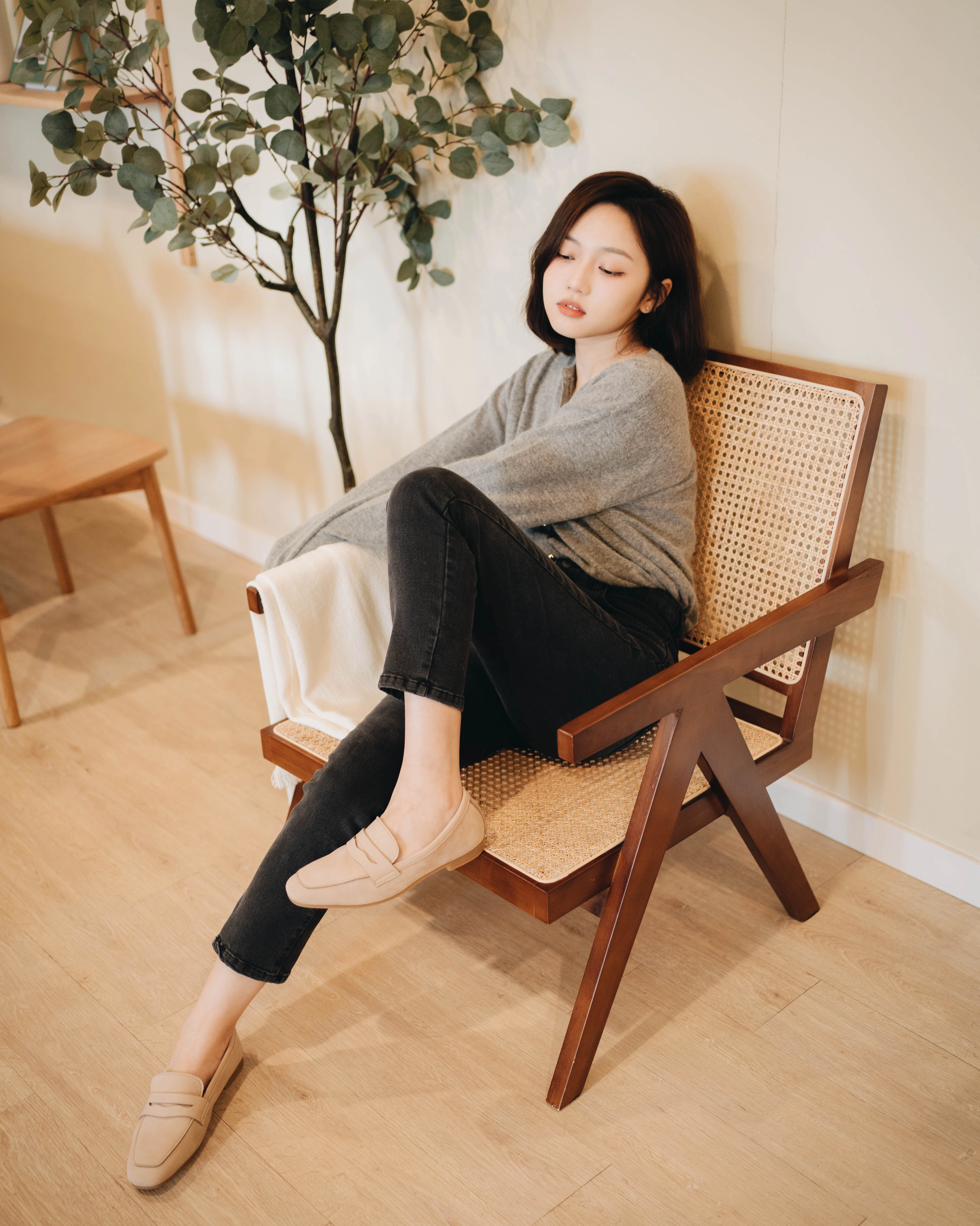 Thea Penny Loafers - Sand Beige Alexandre Birman Loafers