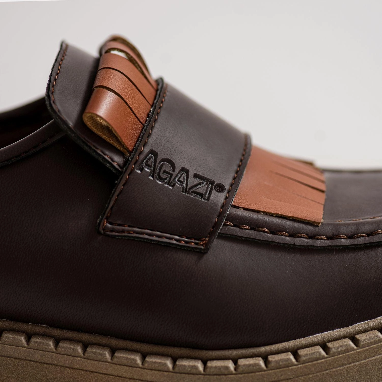 2 Tone Penny Loafers Diane Women's 3 in 1 Apple Leather Vegan Loafers | Chocolate & Dark Sole