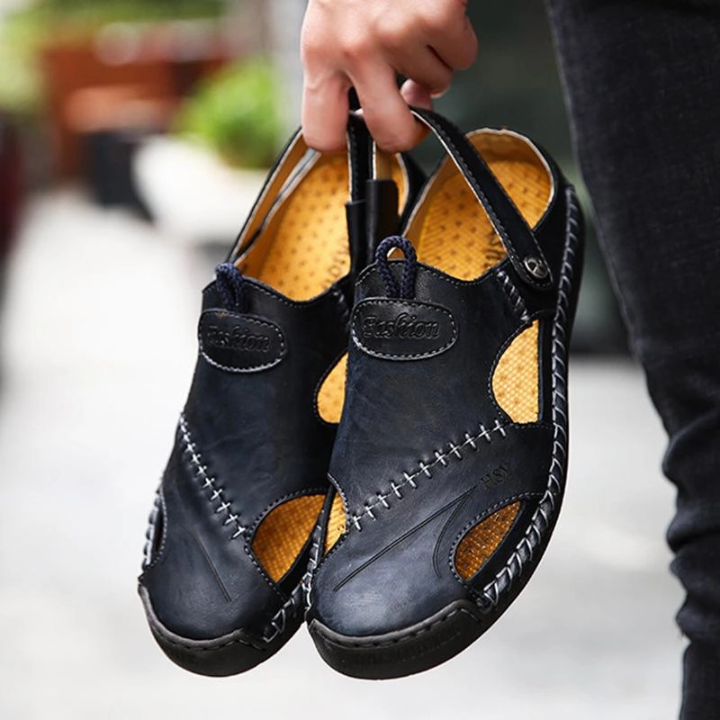 Flat Feet Sports Shoes Men Summer Outdoor Stitching Soft Beach Sandals