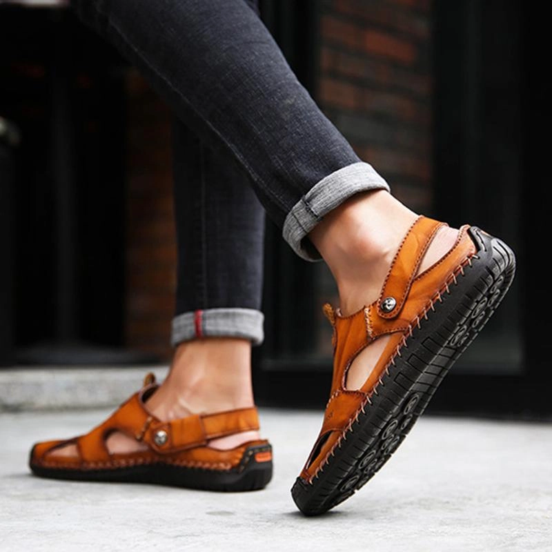 Men Summer Outdoor Stitching Soft Beach Sandals Abella True Comfort Shoes Flats