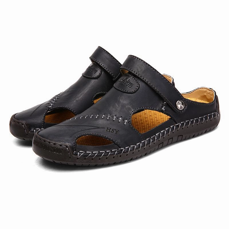 Men Summer Outdoor Stitching Soft Beach Sandals Flat Shoes For Training