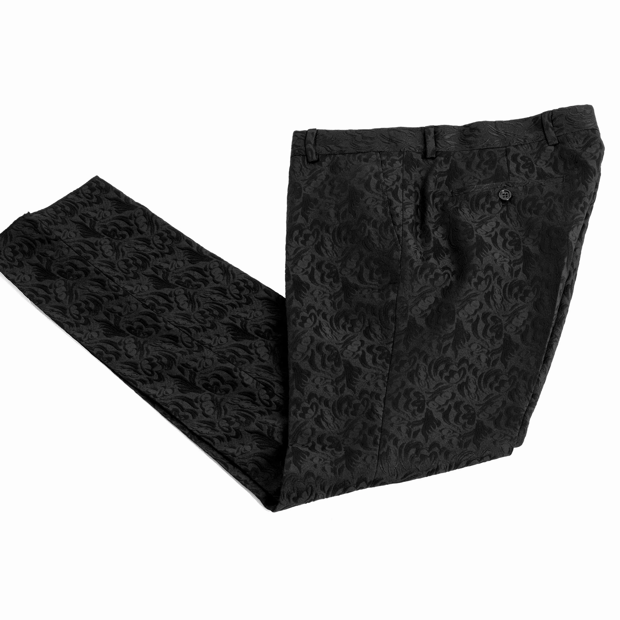 Gianni | Black with Black Velvet Lapel 3-Piece Tailored-Fit Tuxedo Report Shoes Flats