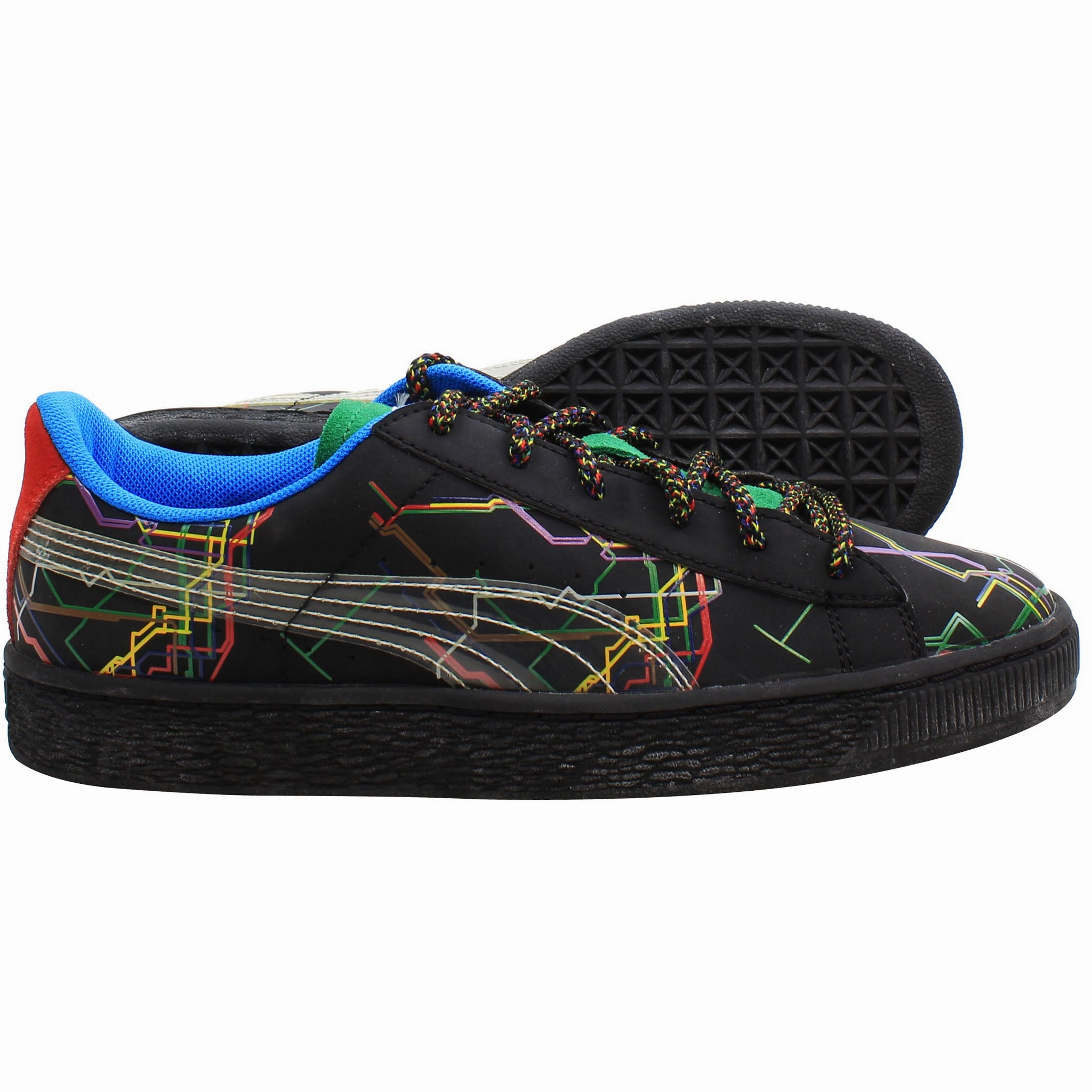 Asics Gt 1000 7 Running Shoes Puma Basket x Dee & Ricky Mens Black Trainers