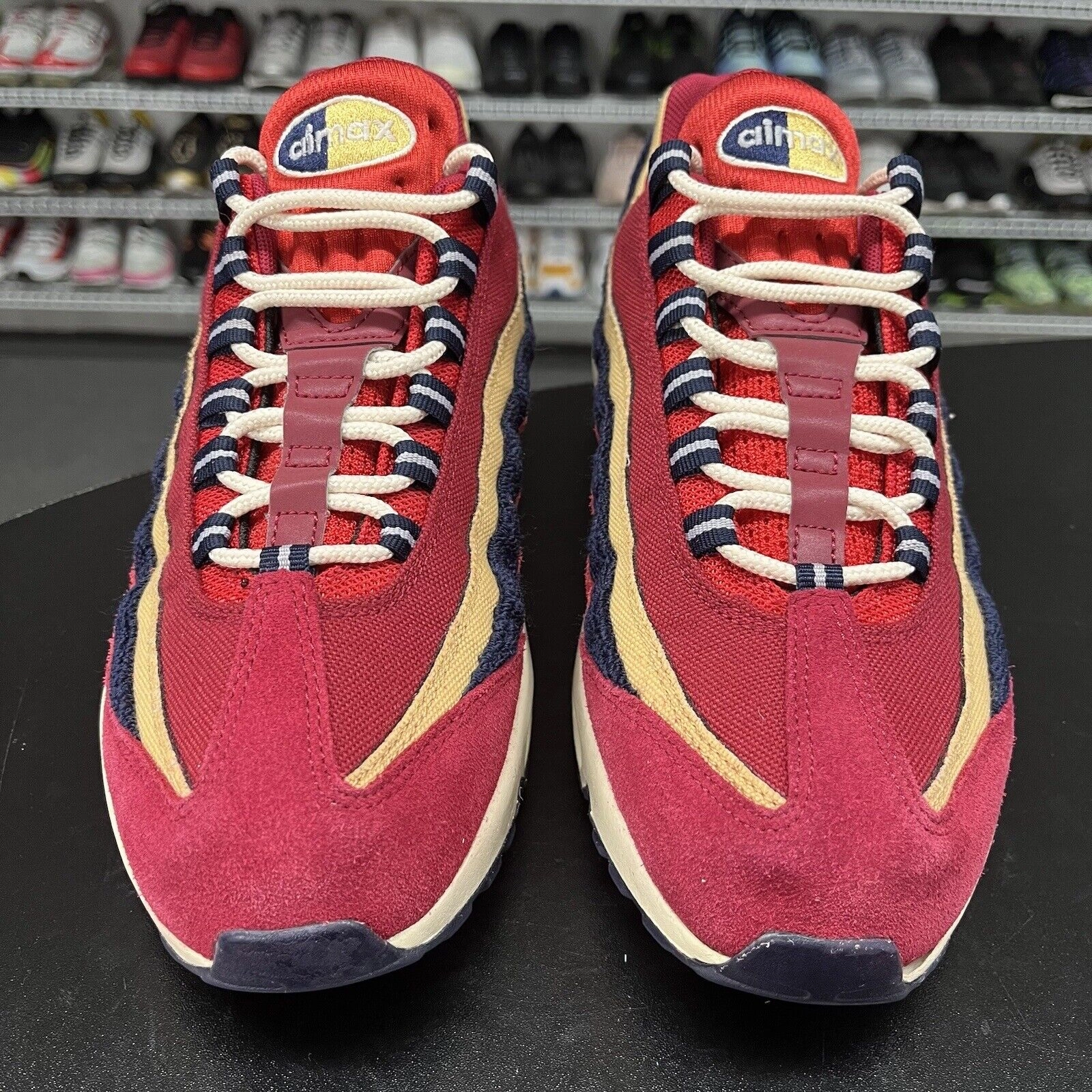 Asics Marathon Shoes 2024 Nike Air Max 95 Red Crush Wheat Gold 2018 538416-603 Men's Size 9.5