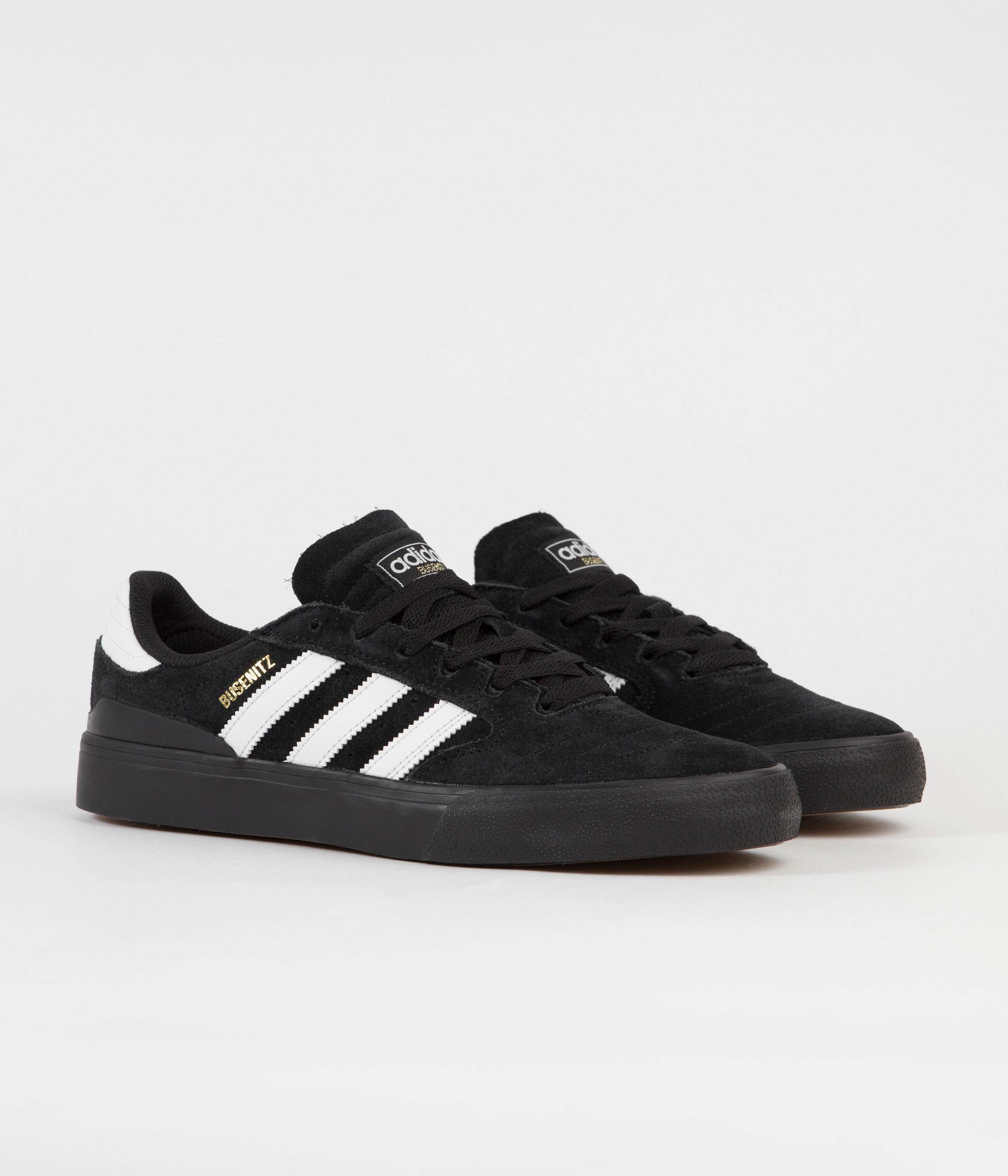 Adidas Own The Game Basketball Shoes Adidas Busenitz Vulc II Shoes - Core Black / FTWR White / Gold Metallic