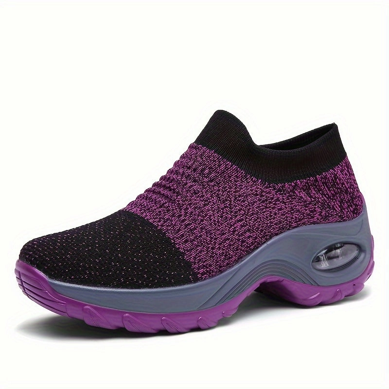 Latest Trendy Casual Shoes Trendy Air Cushion Mesh Breathable Running Shoes, Shock Absorption Wear Resistance Non Slip Sneakers, Casual Versatile Outdoor Sports Flying Woven Shoes