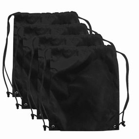 AVESON Pack of 4 Portable Travel Dust-Proof Waterproof Nylon Travel Shoe Organizer Tote Bags w/Drawstring, 15"x13", Black Padders Carmen Slippers