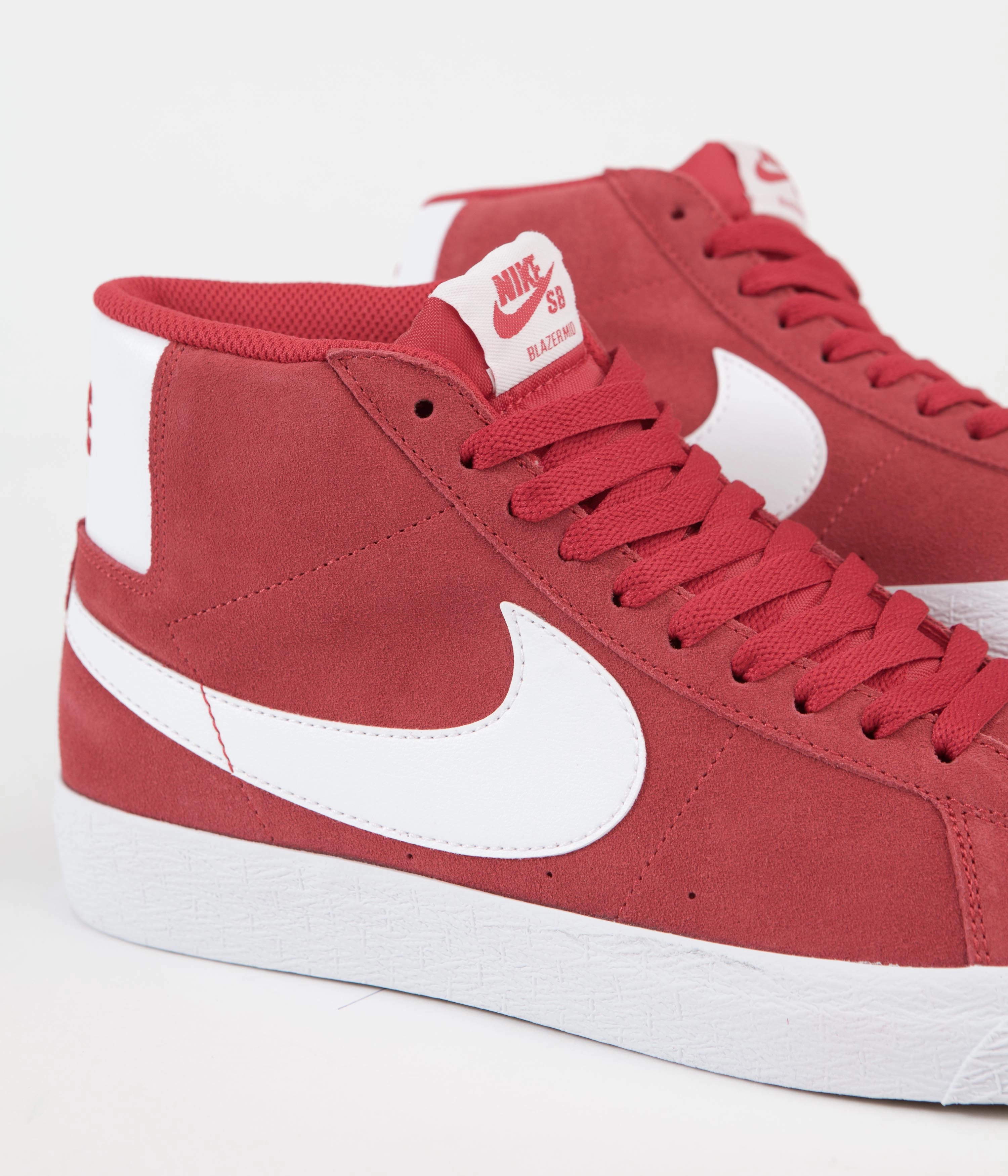 Nike SB Blazer Mid Shoes - University Red / White - University Red Stability Shoes Asics