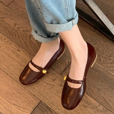 Arch Support Loafers Women's low heel marry jane loafers shoes french chic dressy loafers