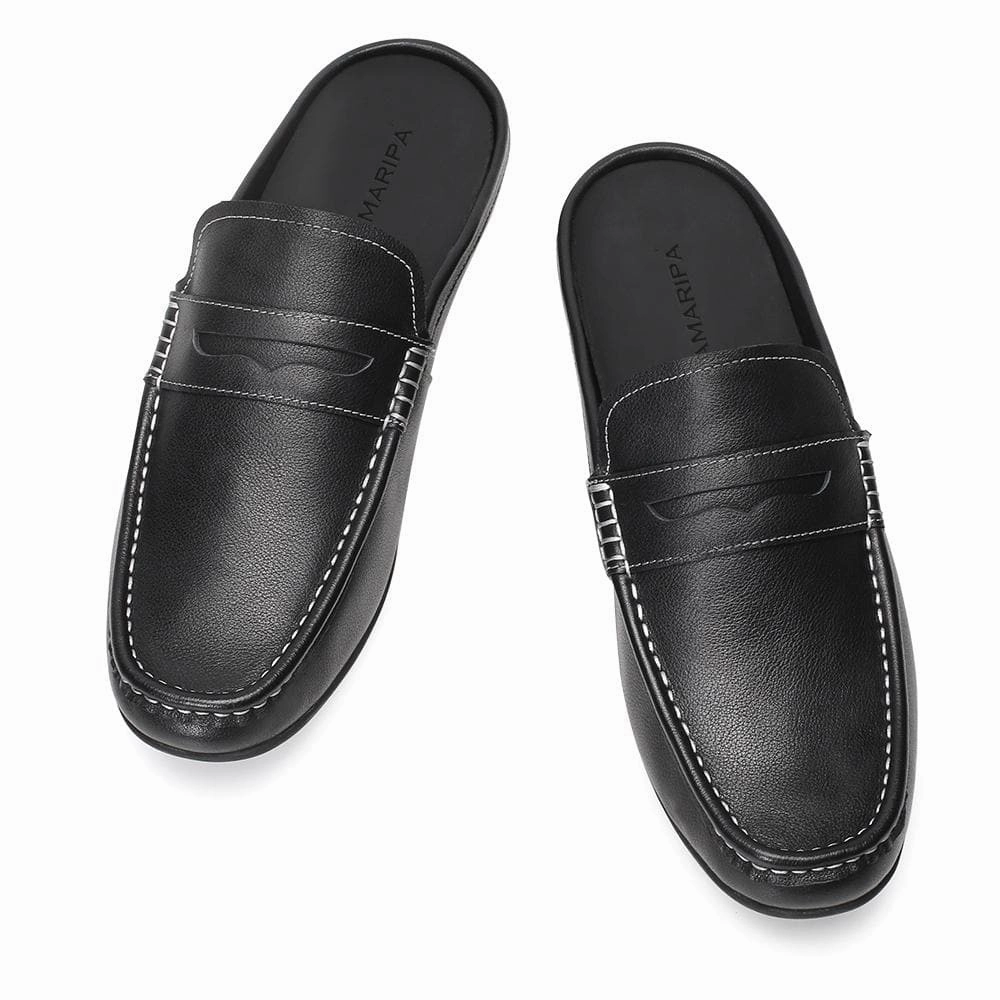Slippers For Hardwood Floors 5 CM / 1.95 Inches Taller - CMR CHAMARIPA Height Increasing Loafers Shoes Black Leather Dress Slipper Elevator Moccasins Driving Shoes