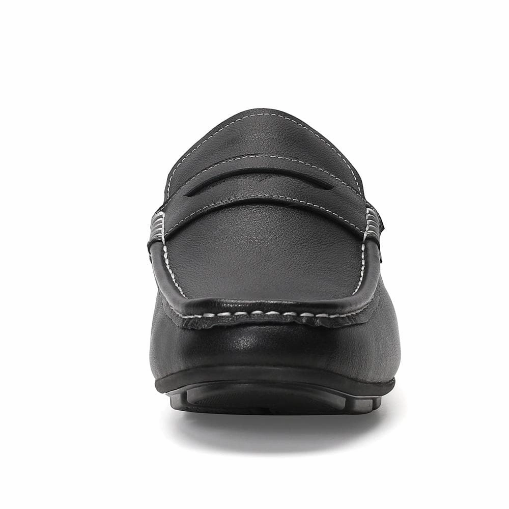 5 CM / 1.95 Inches Taller - CMR CHAMARIPA Height Increasing Loafers Shoes Black Leather Dress Slipper Elevator Moccasins Driving Shoes Slippers Good Support