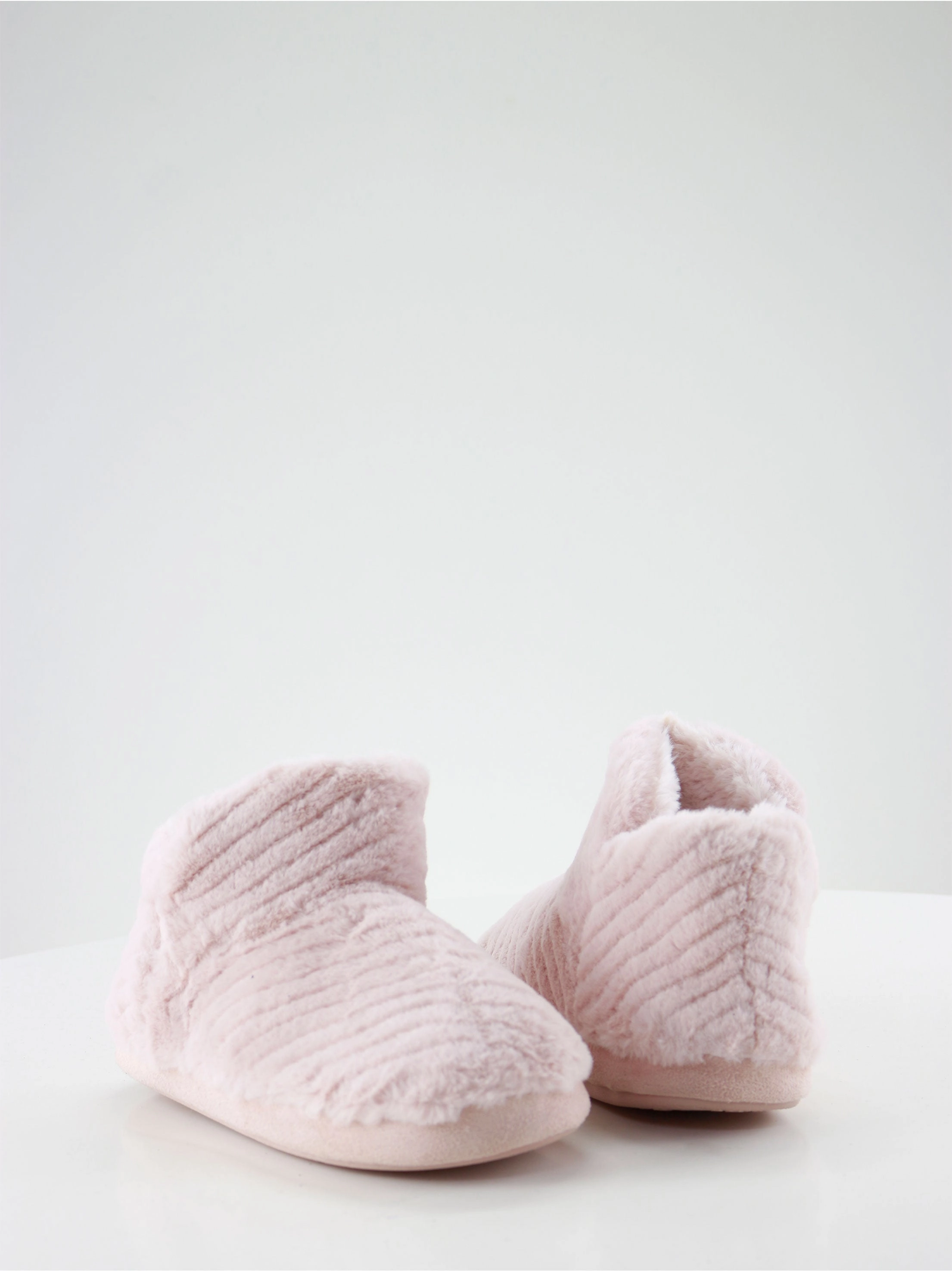 Women's Faux Fur Striped Slippers,Light Pink Original Slippers