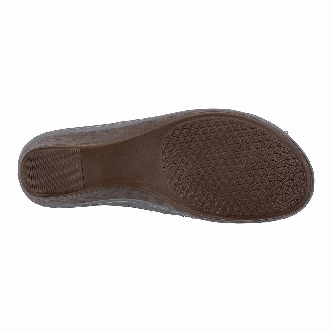 Braided Sandals Atlanta Blue Studded Slip On Comfort Wedge Sandals