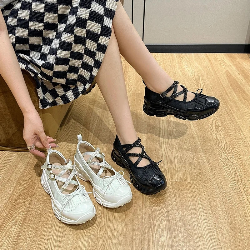 Loafers Bread Twp binfenxie  -  Design Summer New Round Toe Women Flats Fashion Loafers Shallow Mary Jane Shoes Soft Casual Ballet Shoes Slingback Shoes