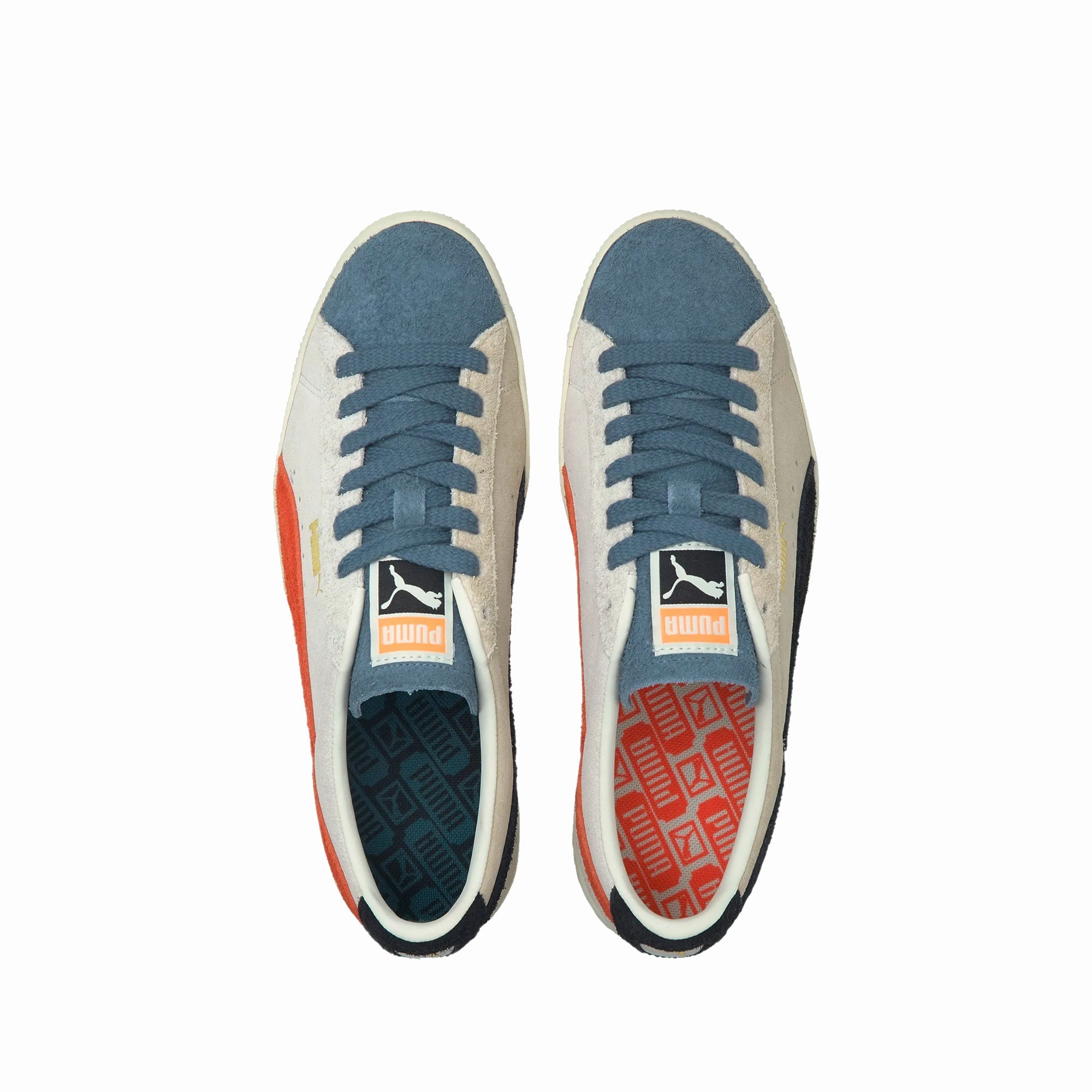 Rs Fast Puma Shoes Puma Mens Suede VTG WTFormstripe Shoes 'Whisper White-Peyote-China Blue'