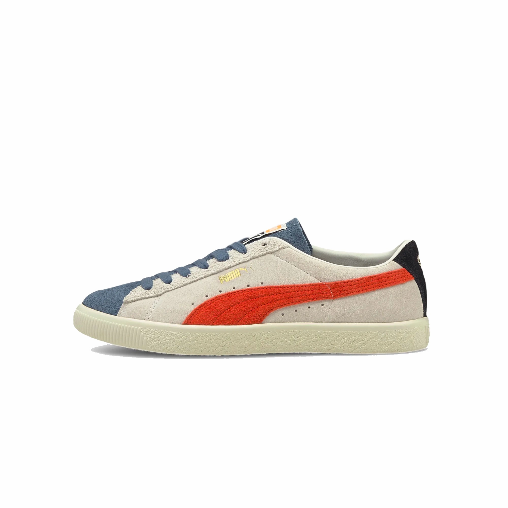 Puma Mens Suede VTG WTFormstripe Shoes 'Whisper White-Peyote-China Blue' Puma Sock Shoes