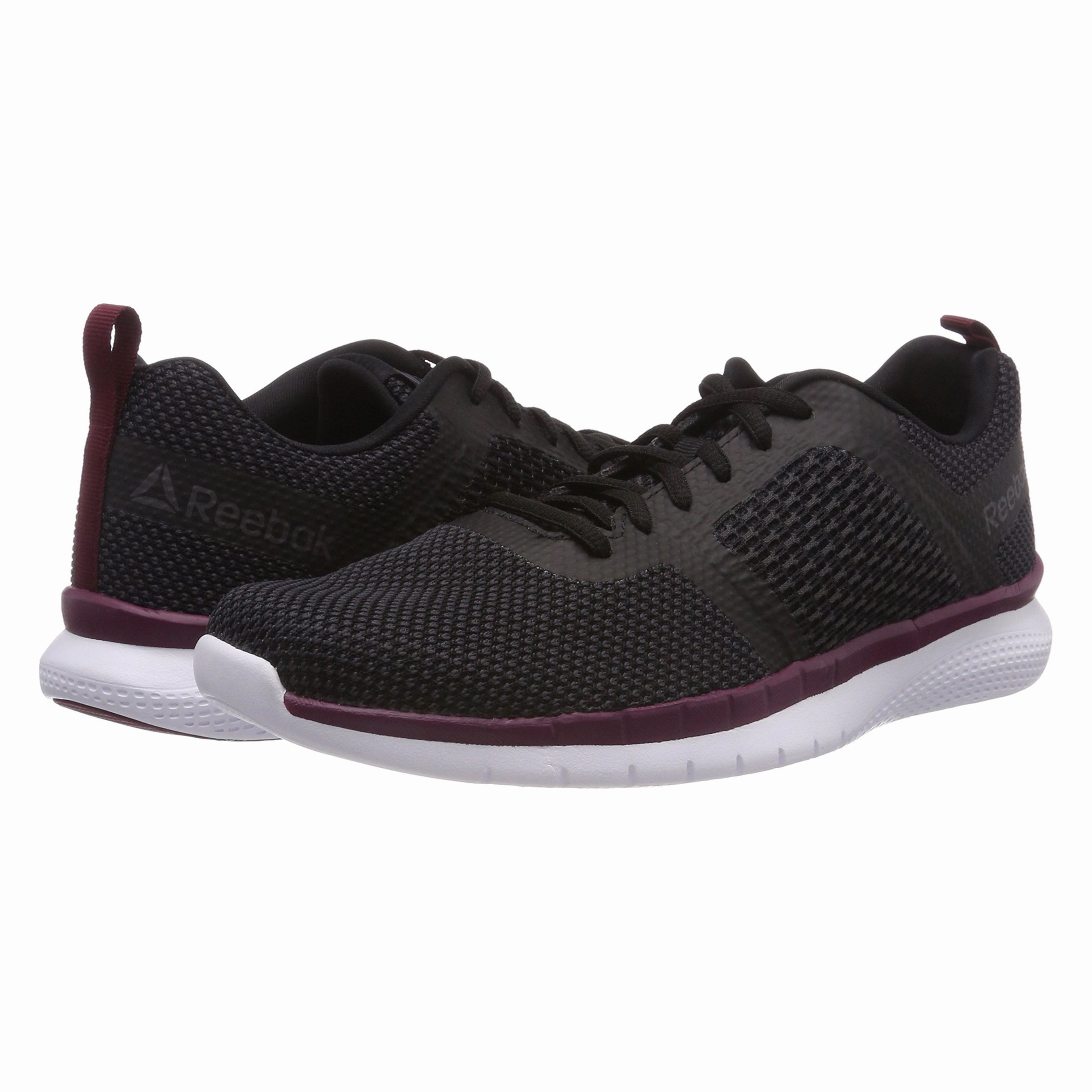 Reebok Men's PT Prime Runner FC Shoes - Black / Coal Grey / Wine / White Best Max Cushion Running Shoes