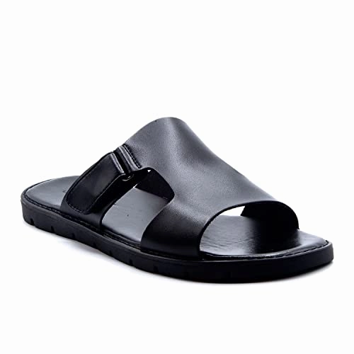 Swords And Sandals 2 Cheats Men's 69213 Leather Slip On Peasant Toe Loop Roman Flip Flop Dress Sandals