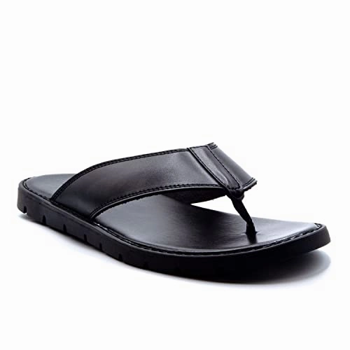 Sandals Royal Caribbean Montego Bay Jamaica Men's 69213 Leather Slip On Peasant Toe Loop Roman Flip Flop Dress Sandals