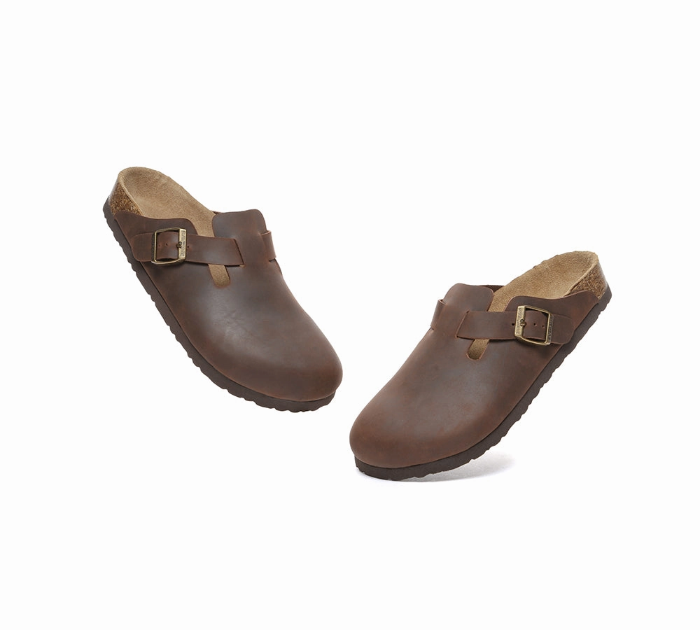 Sandals Royal Caribbean Montego Bay Men Leather Adjustable Buckled Straps Slip-on Flat Sandal Slides Brooklyn