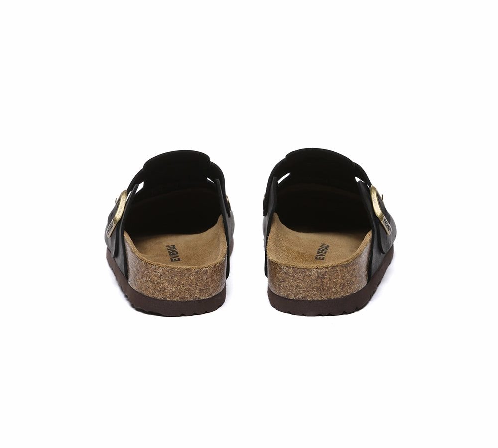 Bicycle Riding Sandals Men Leather Adjustable Buckled Straps Slip-on Flat Sandal Slides Brooklyn