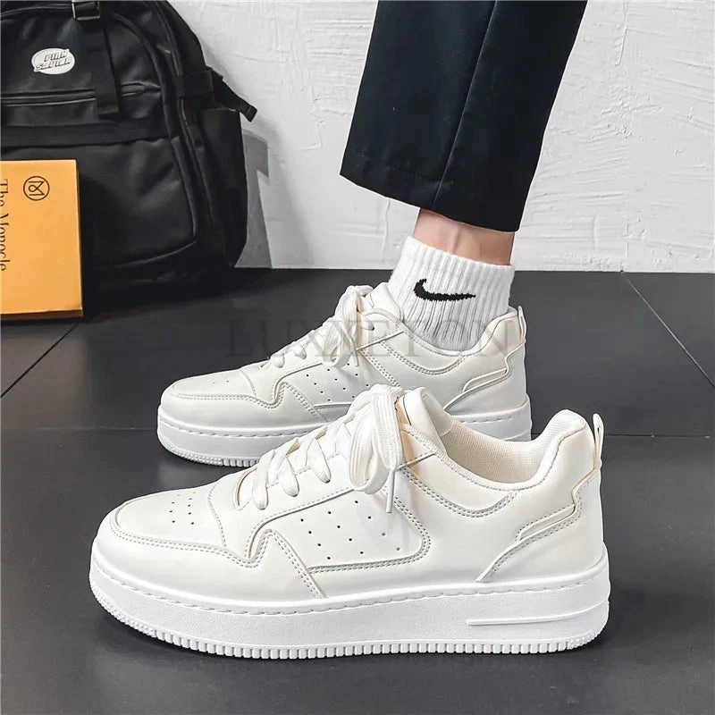 Wedding Dress With Flat Shoes Mens Sneakers  PU Upper, Flat Sole, EVA Insole, Lace-Up