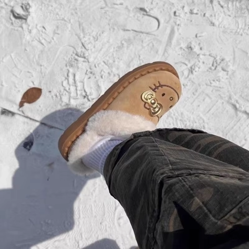 Cozy Kitty Furry Winter Shoes for Women  Velvet-Lined, Half Slippers Snow Boots Walmart Joyspun Slippers