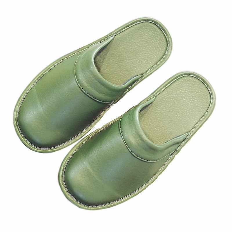 Groovywish Leather Flat Men Slippers Light Odorless Leisure Shoes Closed Toe Flat Wedding Shoes