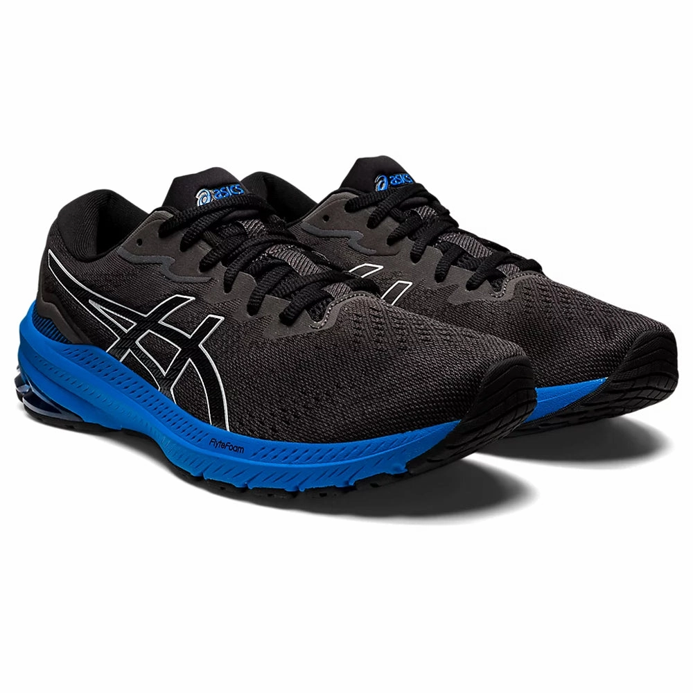 Lightweight Asics Running Shoes ASICS GT-1000 11 (M) - BLACK/ELECTRIC BLUE RUNNING SHOES
