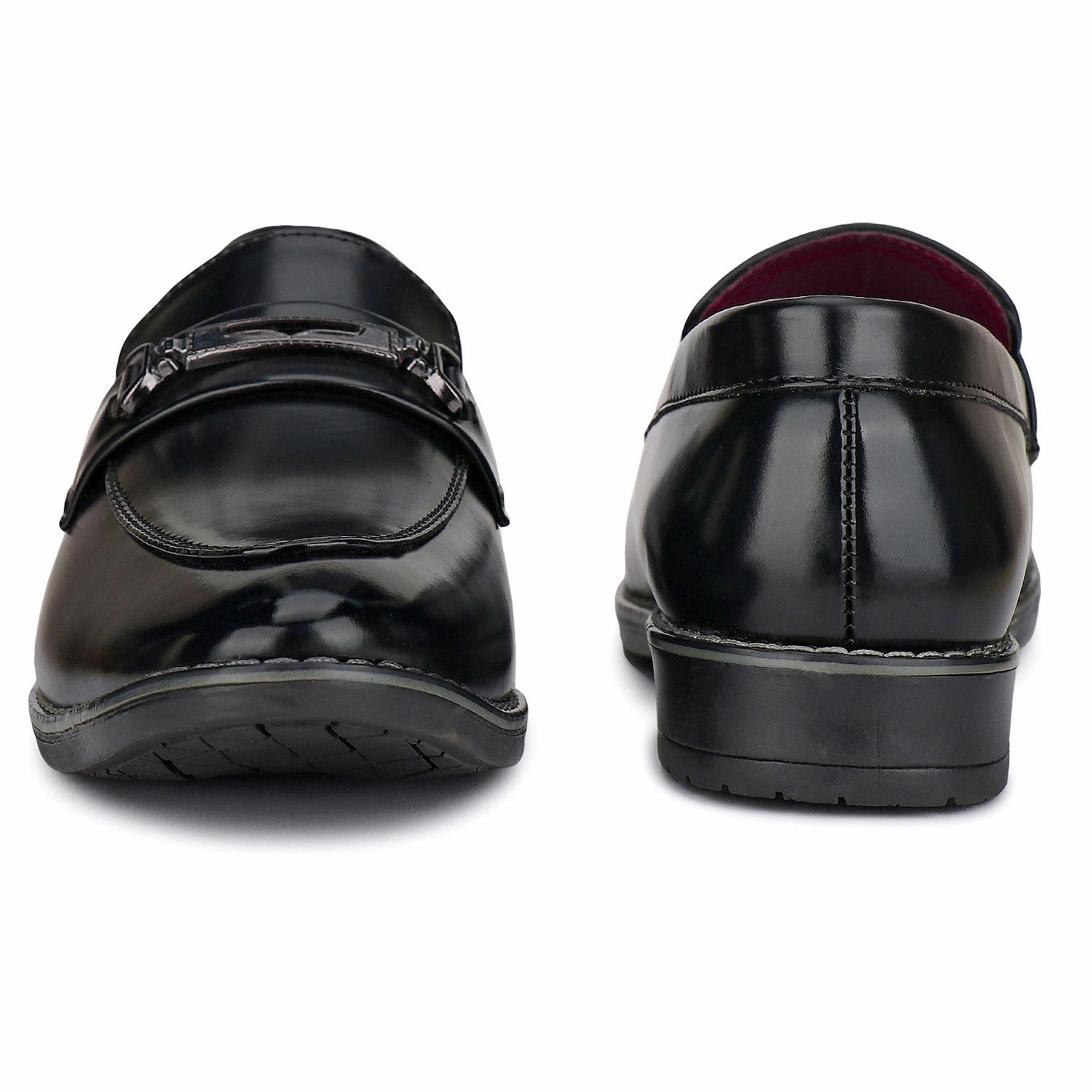 Slippers In Public Bersache Comfortable Formal Outdoor Stylish Officewear Partywear Shoes For Men 9089 (Black)