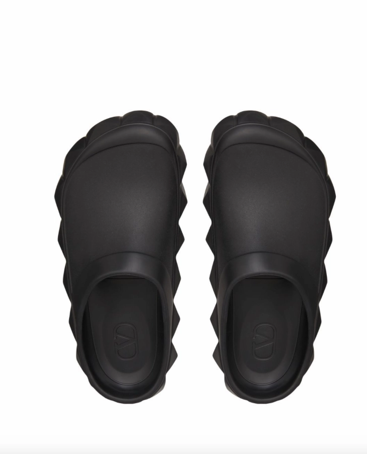 Valentino Garavani Roman Stud Turtle clog in rubber Sandals With Orthotics