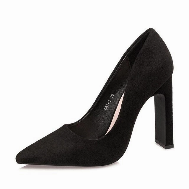 Dsw Casual Shoes Thick Heels Suede Women Shoes Woman High Heel Square