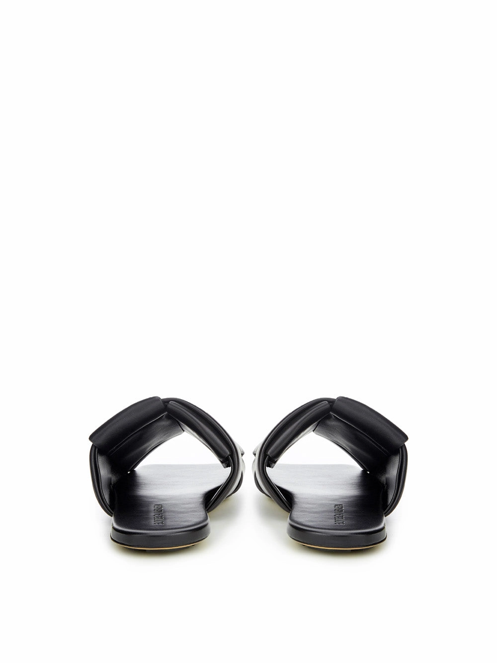 Flat Shoes Ballet Bottega Veneta Elegant Black Leather Maxi Intreccio Mule