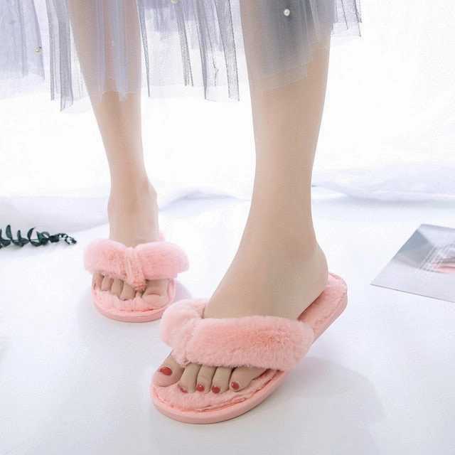 Warm Fluffy Slippers Women Cozy Faux Fur Cross Indoor Floor Slides Flat Soft Furry Shoes Ladies Female Celebrities Flip Flops Coraline Cat Slippers